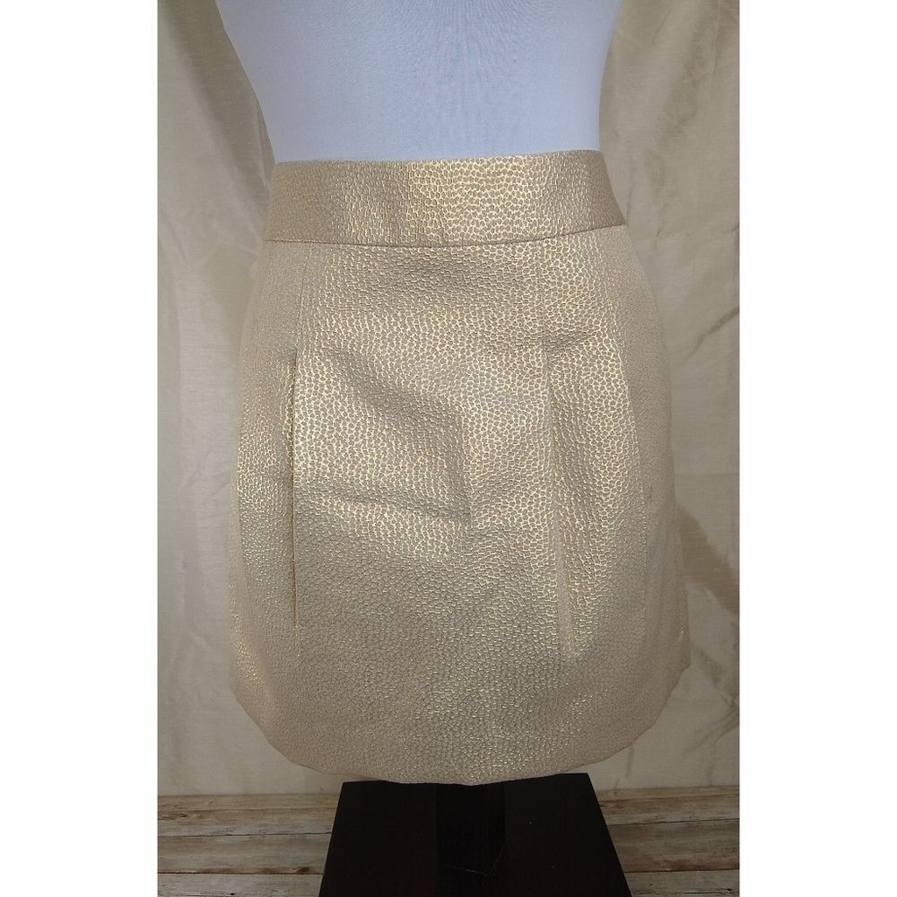 Banana Republic Skirt Metallic Gold  Snake Print Size 2